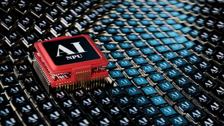 AI on social media: a computer chip labeled AI. Fot. Igor Omilaev / Unsplash