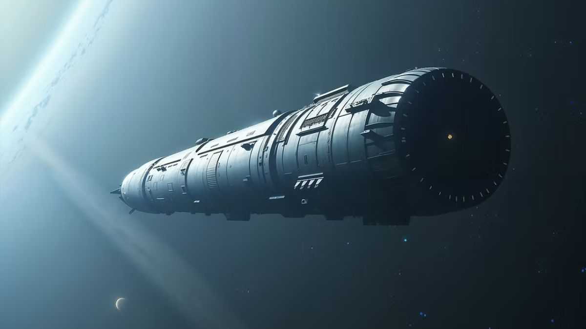 Journey to Alpha Centauri: visualization of the Chrysalis starship. Fot. Giacomo Infelise, Veronica Magli, Guido Sbrogio', Nevenka Martinello and Federica Chiara Serpe