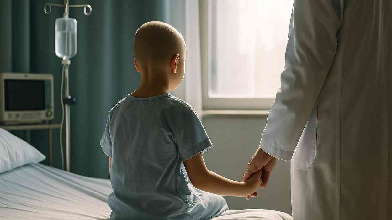 Liquid biopsy childhood cancer. Fot. W.Wybranowski/ChatGPT