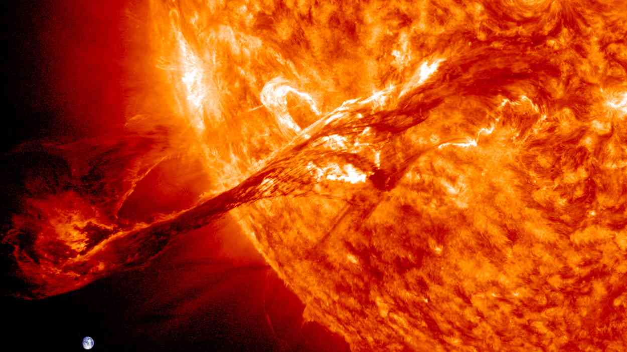 NASA illustrative photo. This solar radiation storm is the most powerful in over 20 years.