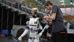 Centers have been established in China where humanoid robots in China learn everyday tasks.