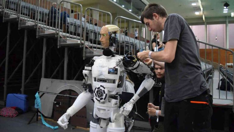 Centers have been established in China where humanoid robots in China learn everyday tasks.
