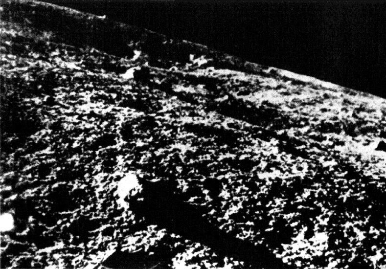 Image captured by the Soviet Luna 9 lander in February 1966