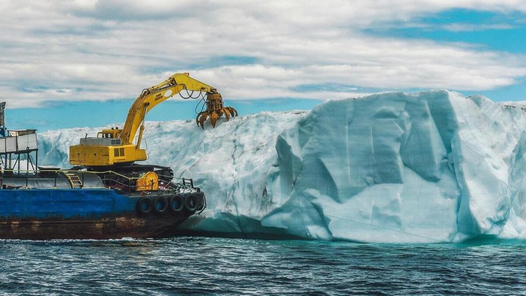 an icebreaker cutting through the ice