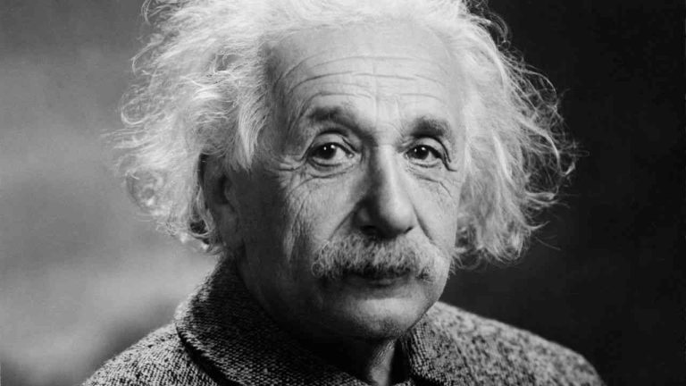Curiosity in Einstein’s life led to many breakthroughs. The image shows a close-up of Albert Einstein’s face in a black-and-white photograph.