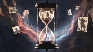 An hourglass symbolising propaganda’s lack of an “expiry date,” illustrating the question of why propaganda works.