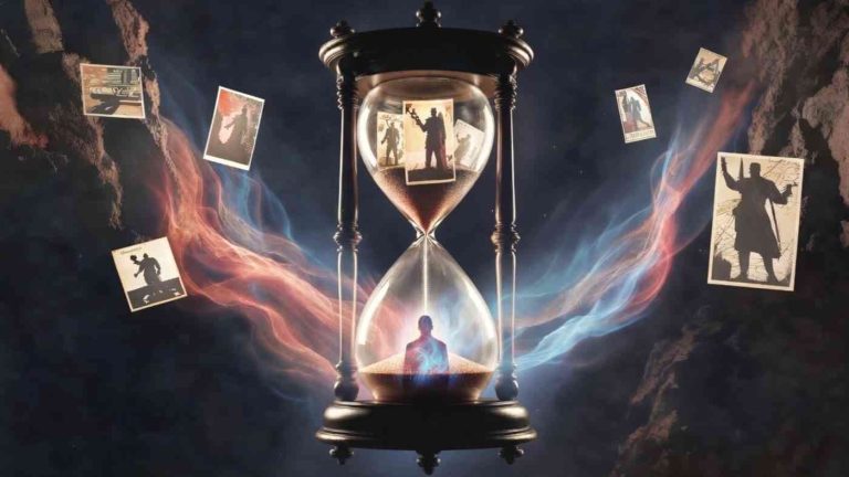 An hourglass symbolising propaganda’s lack of an “expiry date,” illustrating the question of why propaganda works.
