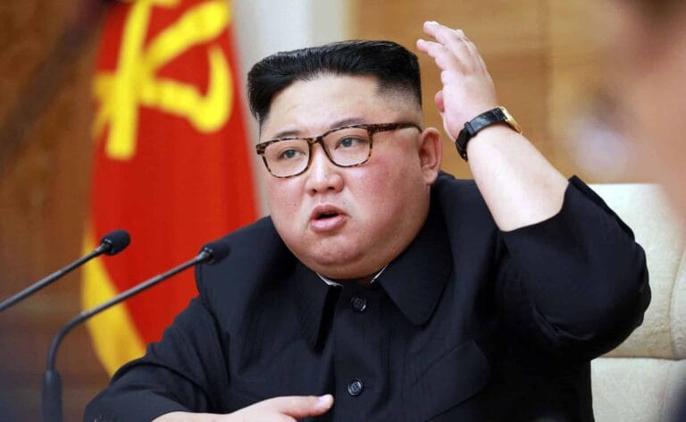 Kim Dzong Un podczas konferncji