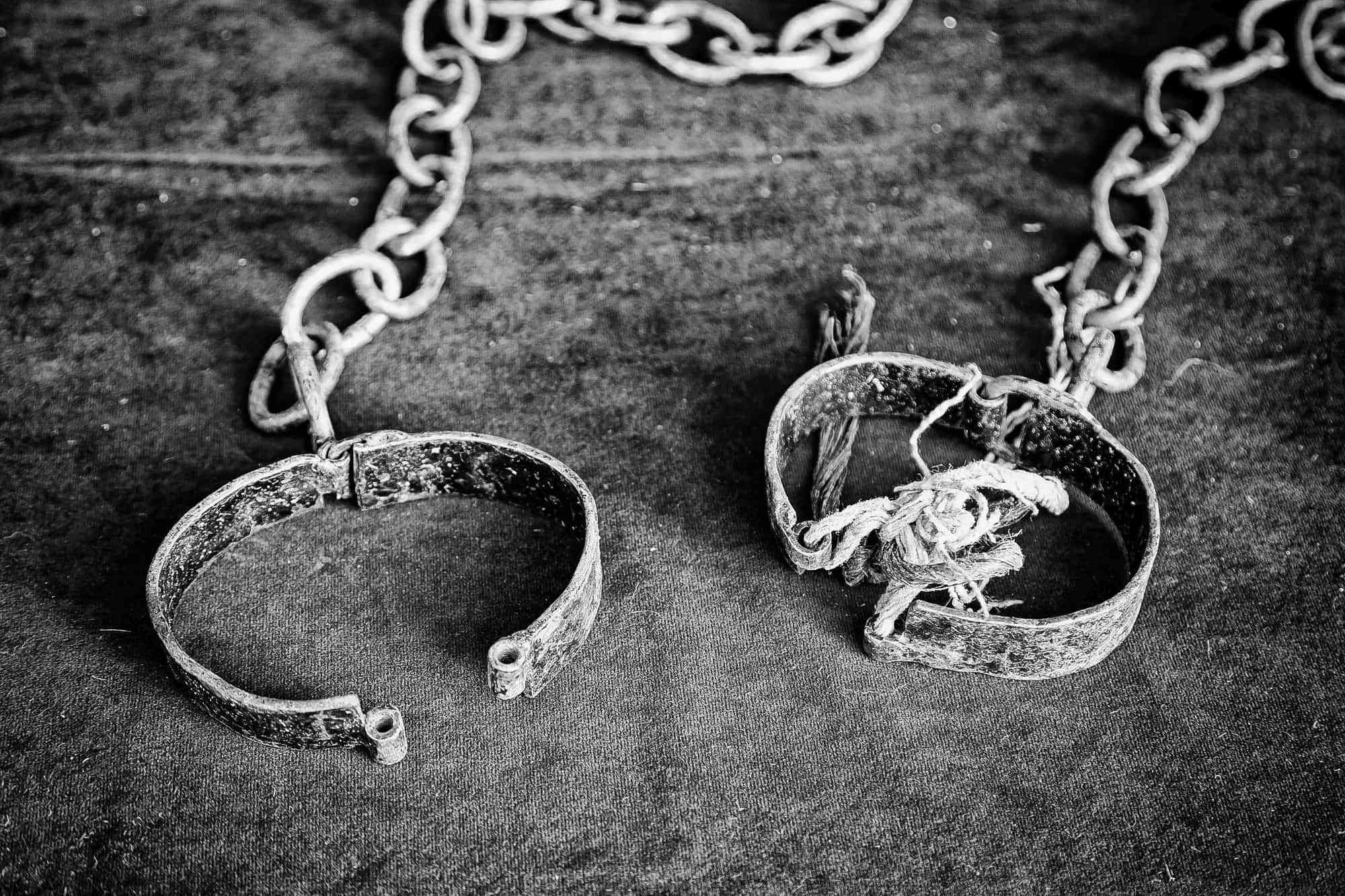 Ancient medieval handcuffs