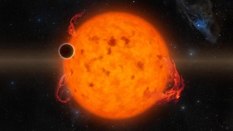 rozpadająca się planeta, egzoplaneta w tranzycie na tle gwiazdy
