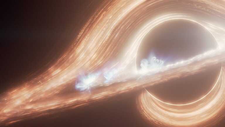 wszechświat w czarnej dziurze: Koncepcja artystyczna przedstawia supermasywną czarną dziurę w centrum galaktyki Drogi Mlecznej. Fot. NASA, ESA, CSA, Ralf Crawford (STScI)