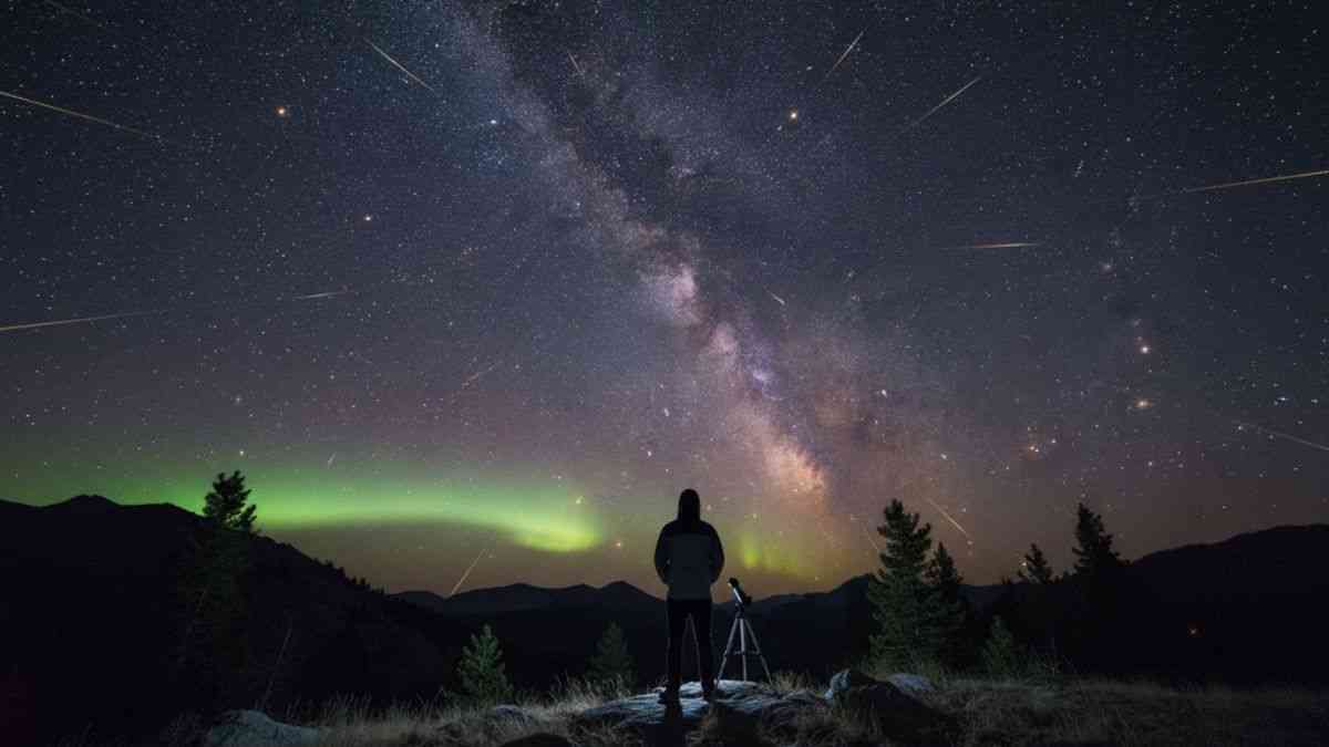 Rój meteorów Drakonidy – Smoczy Deszcz na nocnym niebie. Rój meteorów Drakonidy, zwany Smoczym Deszczem, rozświetla jesienne niebo (fot. Patrycja Krzeszowska / Gemini)