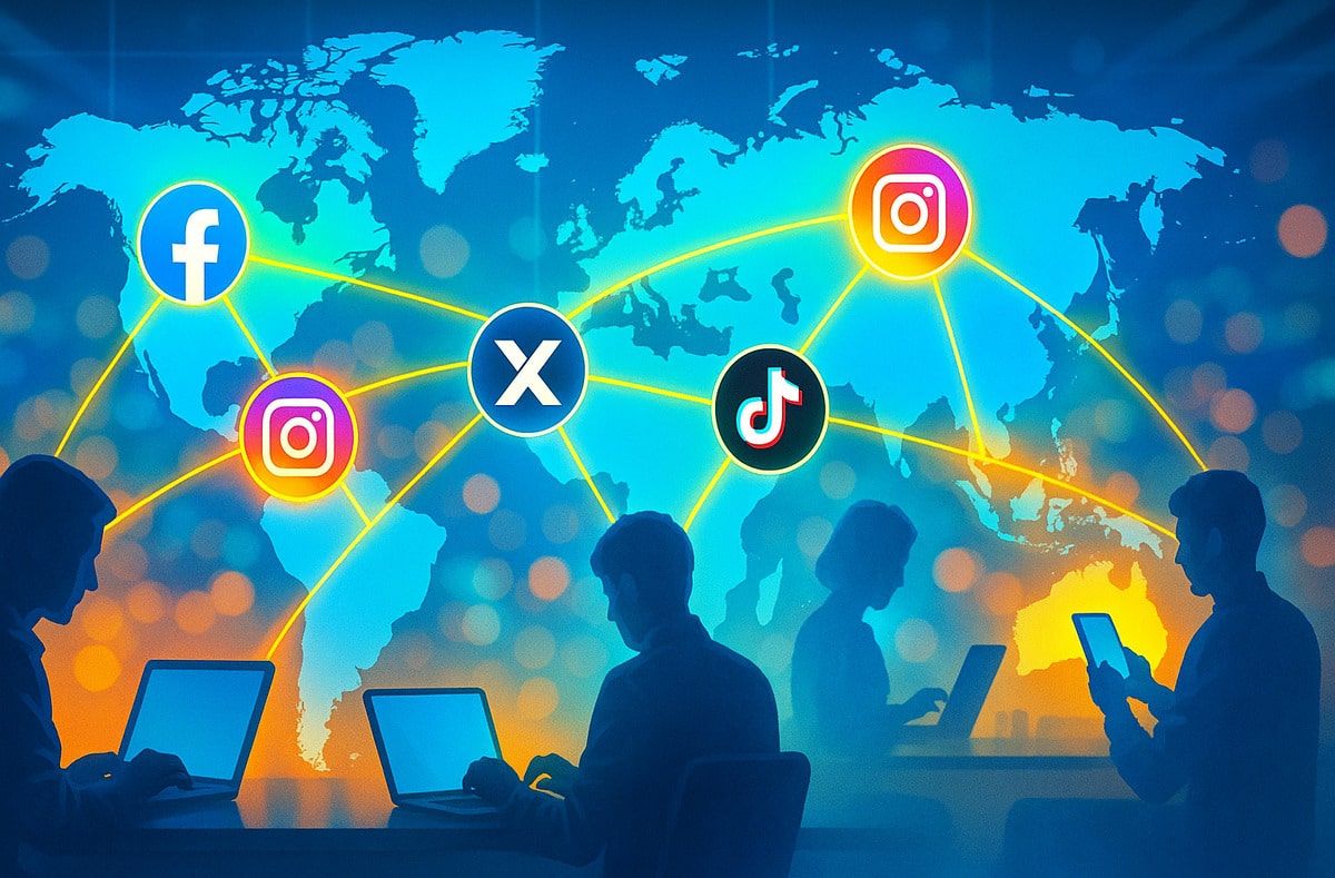 Polaryzacja w social mediach. Nowe badanie przeprowadzone przez niemieckich naukowców 19 mln postów pokazuje, jak polaryzacja w social mediach zamyka nas w bańkach i radykalizuje poglądy bardziej niż politycy. Fot. w.Wybranowski/ChatGPT