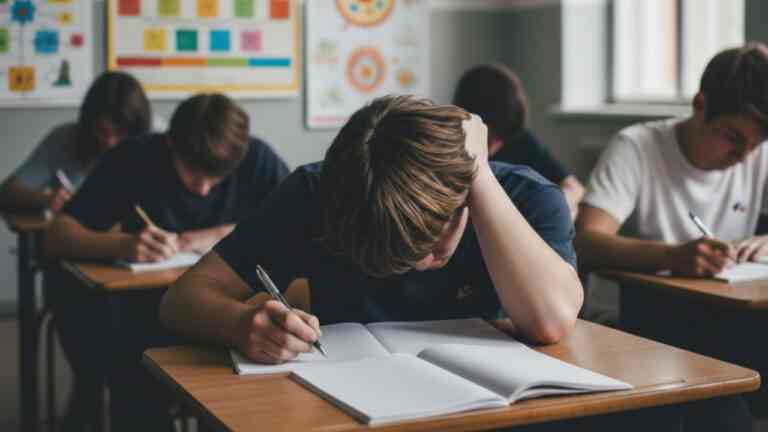 Uczniowie piszący sprawdzian w szkolnej klasie – reforma edukacji 2026 budzi pytania o przyszłość polskiej szkoły