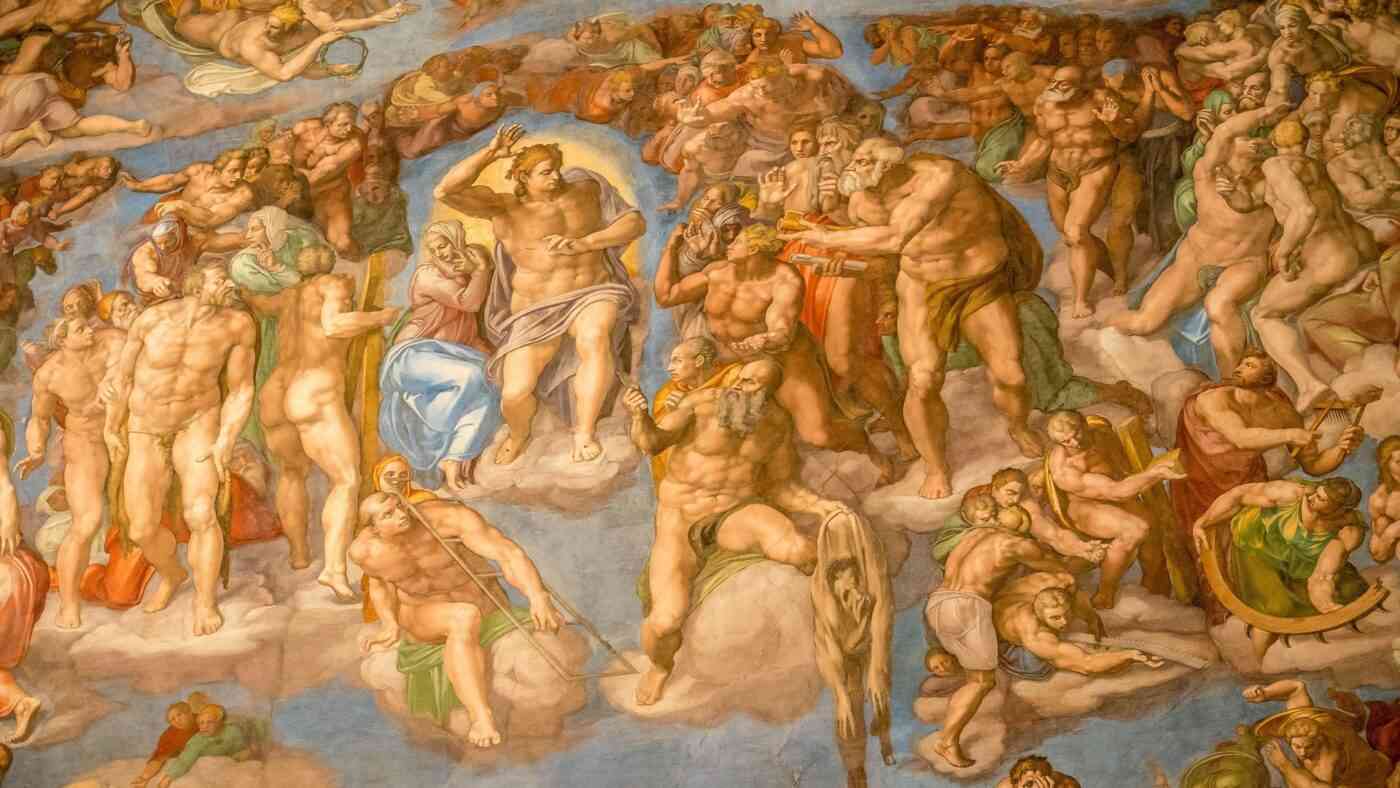 Fragment fresku Michała Anioła "Sąd Ostateczny". Renowacja potrwa do Wielkanocy