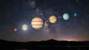 planety układu słonecznego na niebie